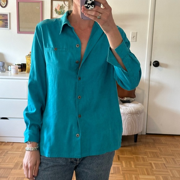 Chicos turquoise oversized blouse - Picture 2 of 4